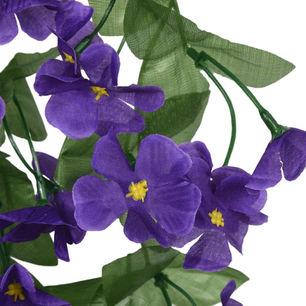 Couronnes de Noël fleurs 3 pcs Violet foncé 85 cm