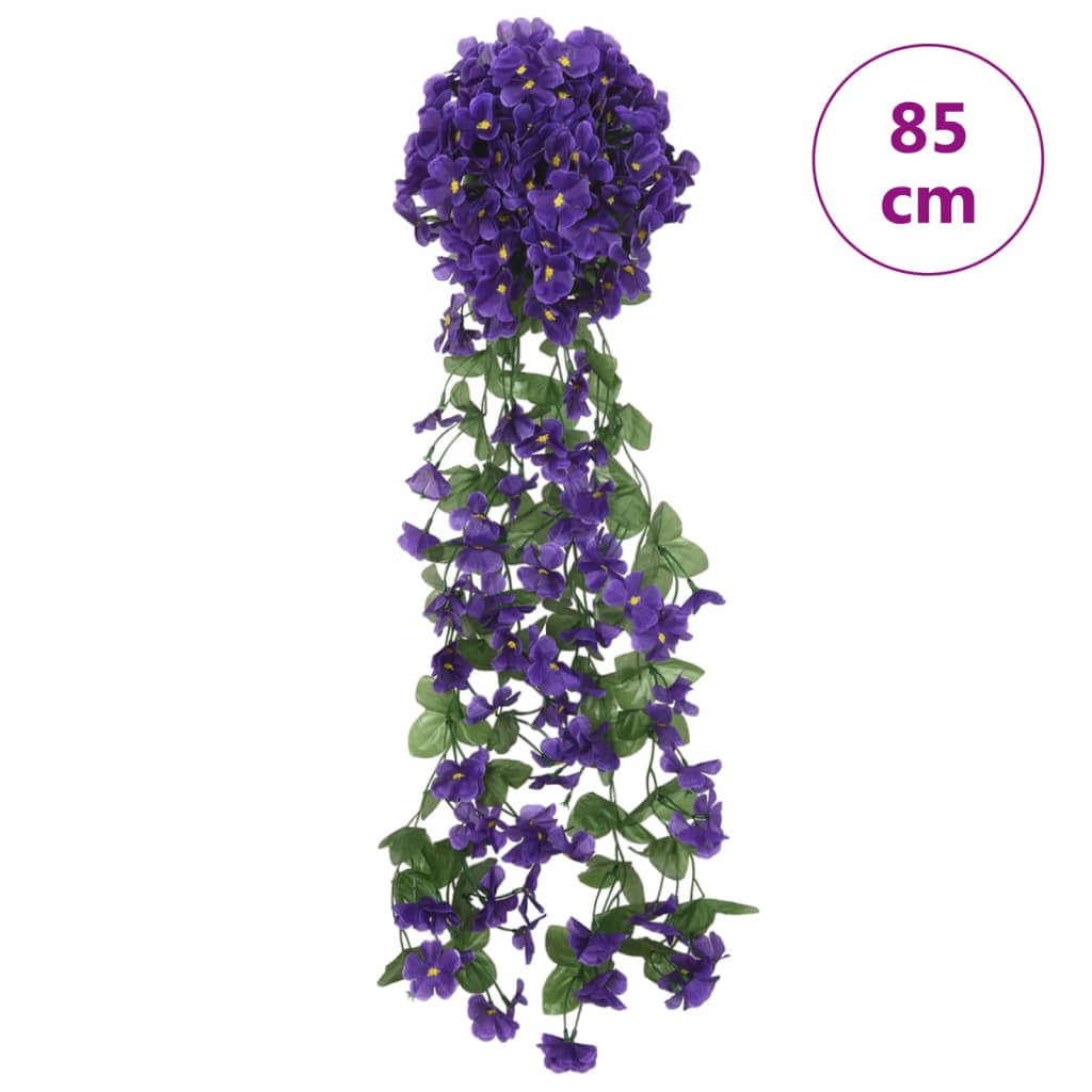 Couronnes de Noël fleurs 3 pcs Violet foncé 85 cm