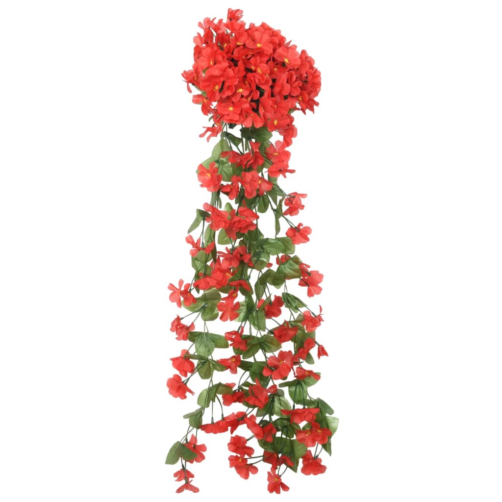 Couronnes de Noël fleurs 3 pcs rouge 85 cm