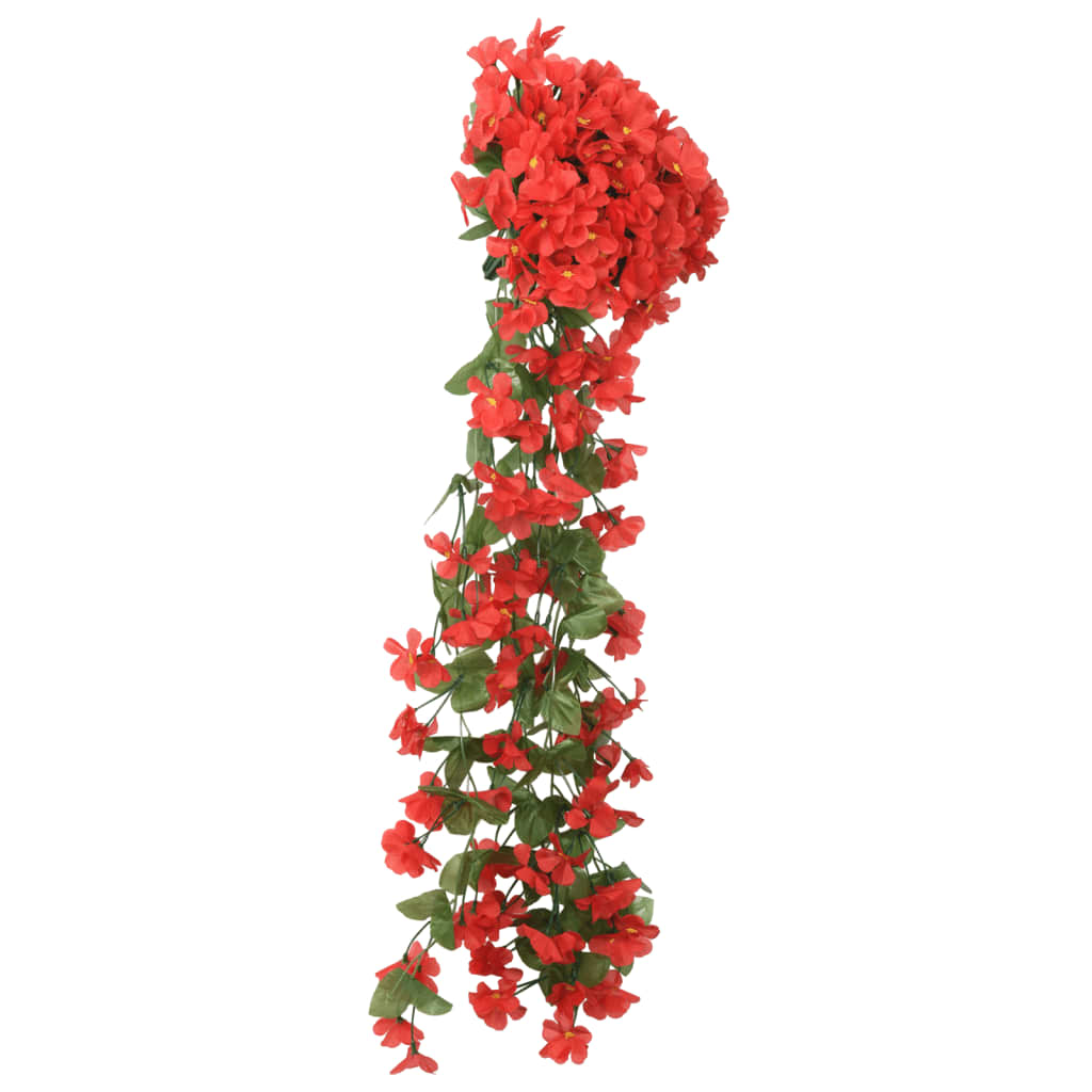 Couronnes de Noël fleurs 3 pcs rouge 85 cm