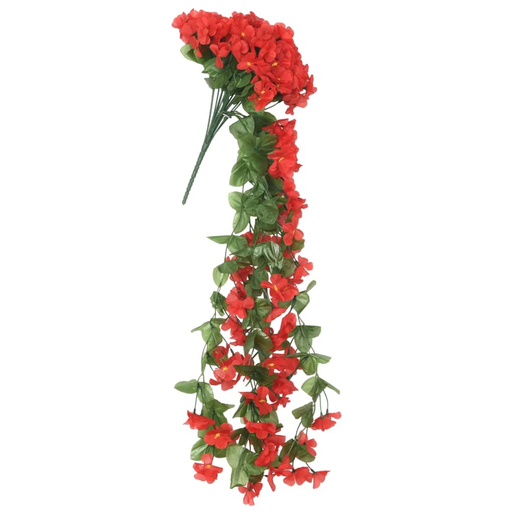 Couronnes de Noël fleurs 3 pcs rouge 85 cm