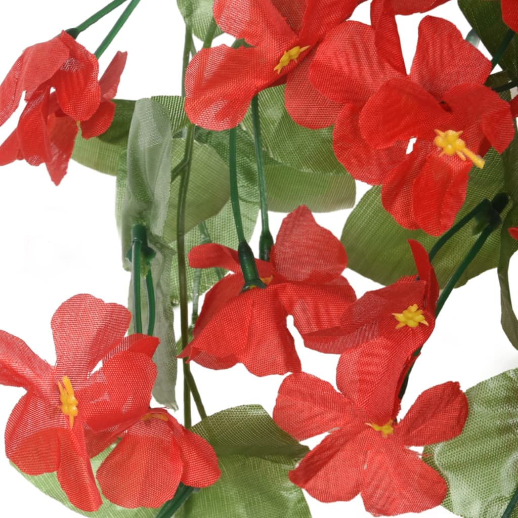 Couronnes de Noël fleurs 3 pcs rouge 85 cm