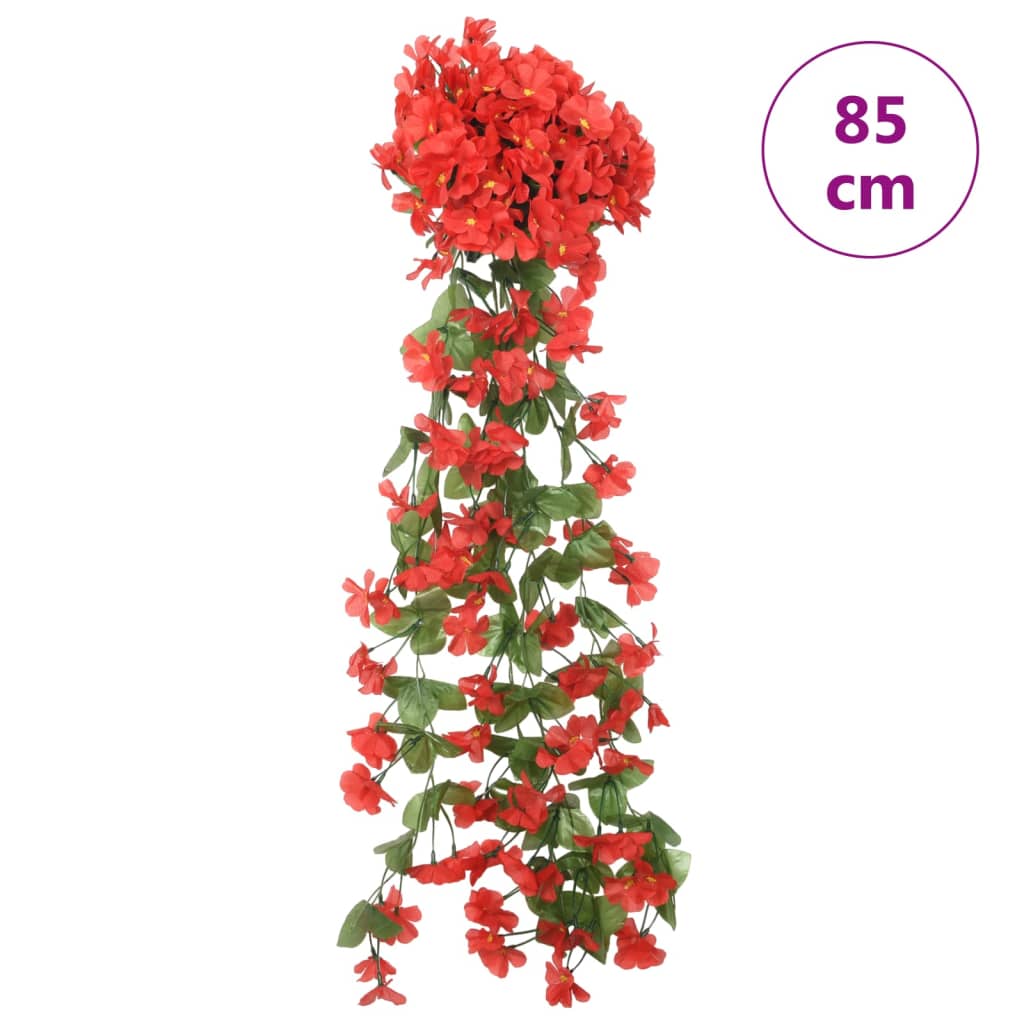 Couronnes de Noël fleurs 3 pcs rouge 85 cm