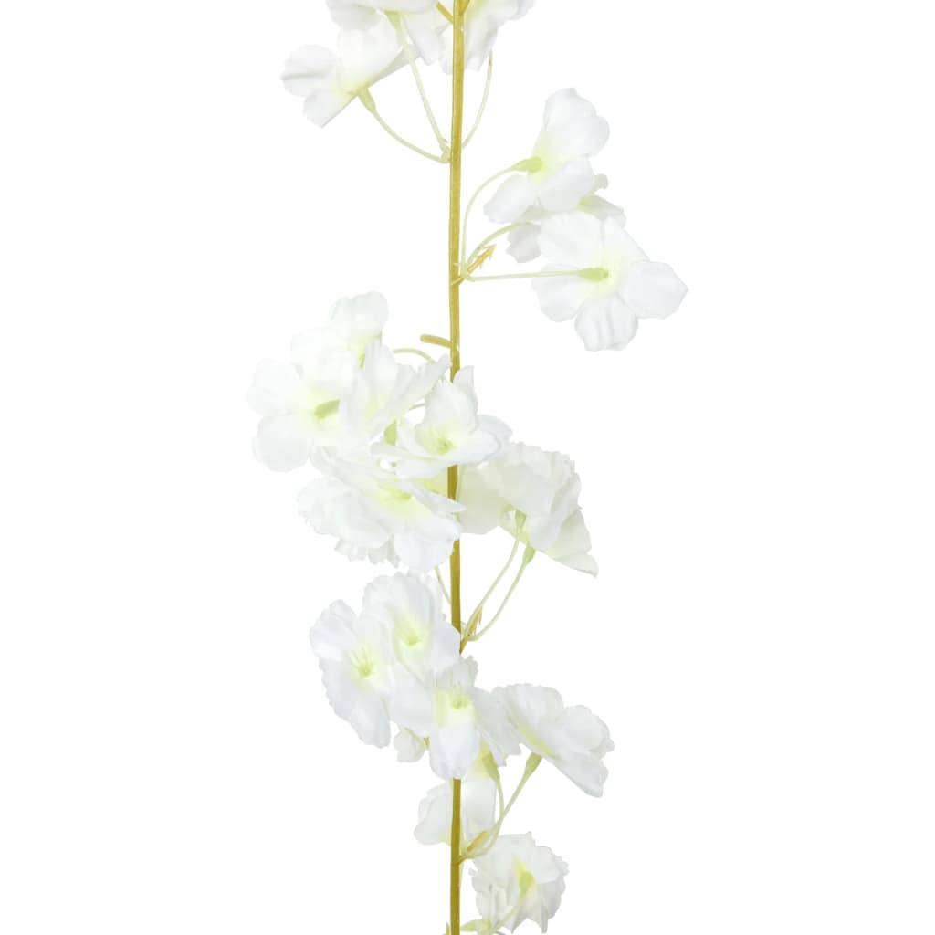 Couronnes de Noël fleurs 6 pcs Blanc 180 cm