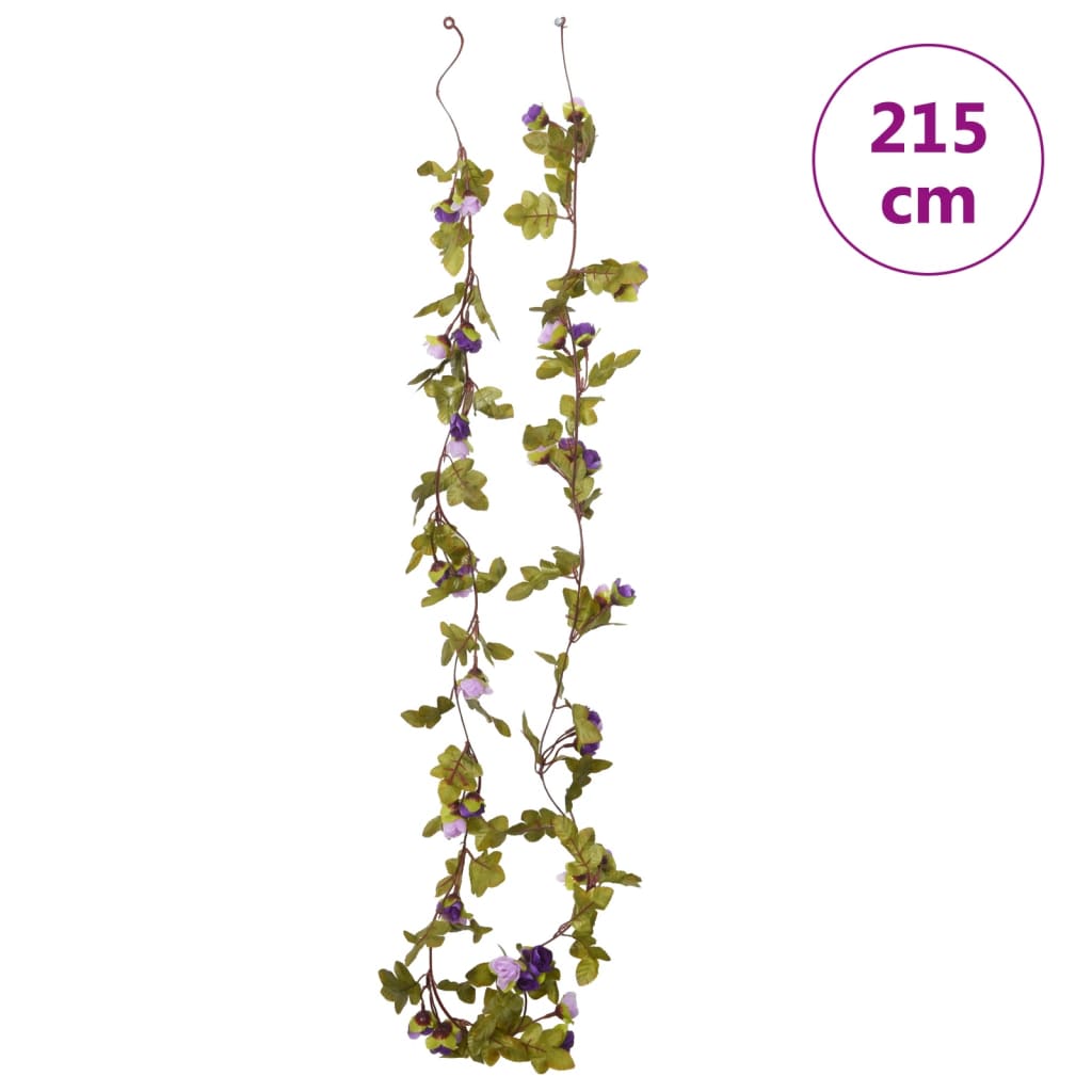 Couronnes de Noël fleurs 6 pcs violet clair 215 cm