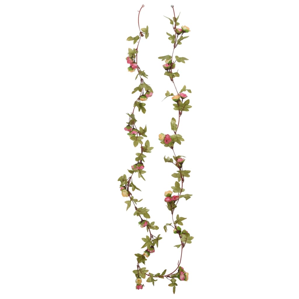 Weihnachtskränze Blumen 6 Stk. Rosa 215 cm