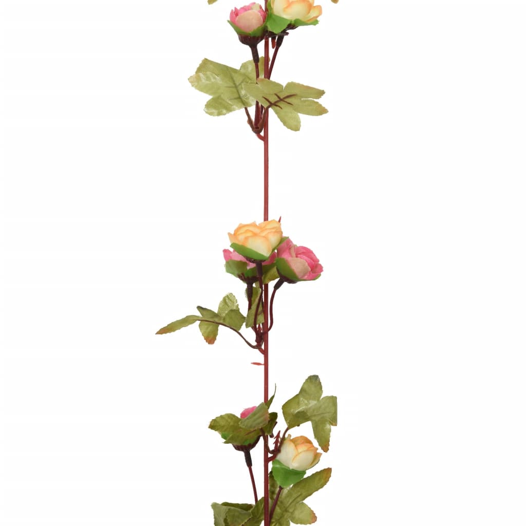 Couronnes de Noël fleurs 6 pcs rose 215 cm