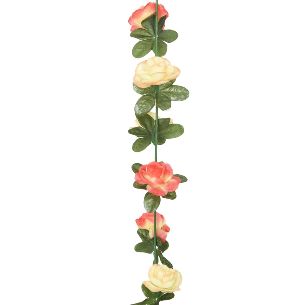 Couronnes de Noël fleurs 6 pcs couleur champagne rose 215 cm