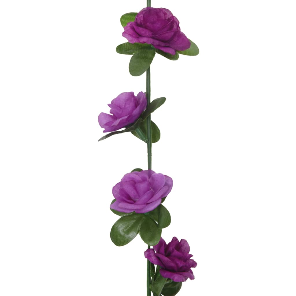 Couronnes de Noël fleurs 6 pcs violet clair 240 cm