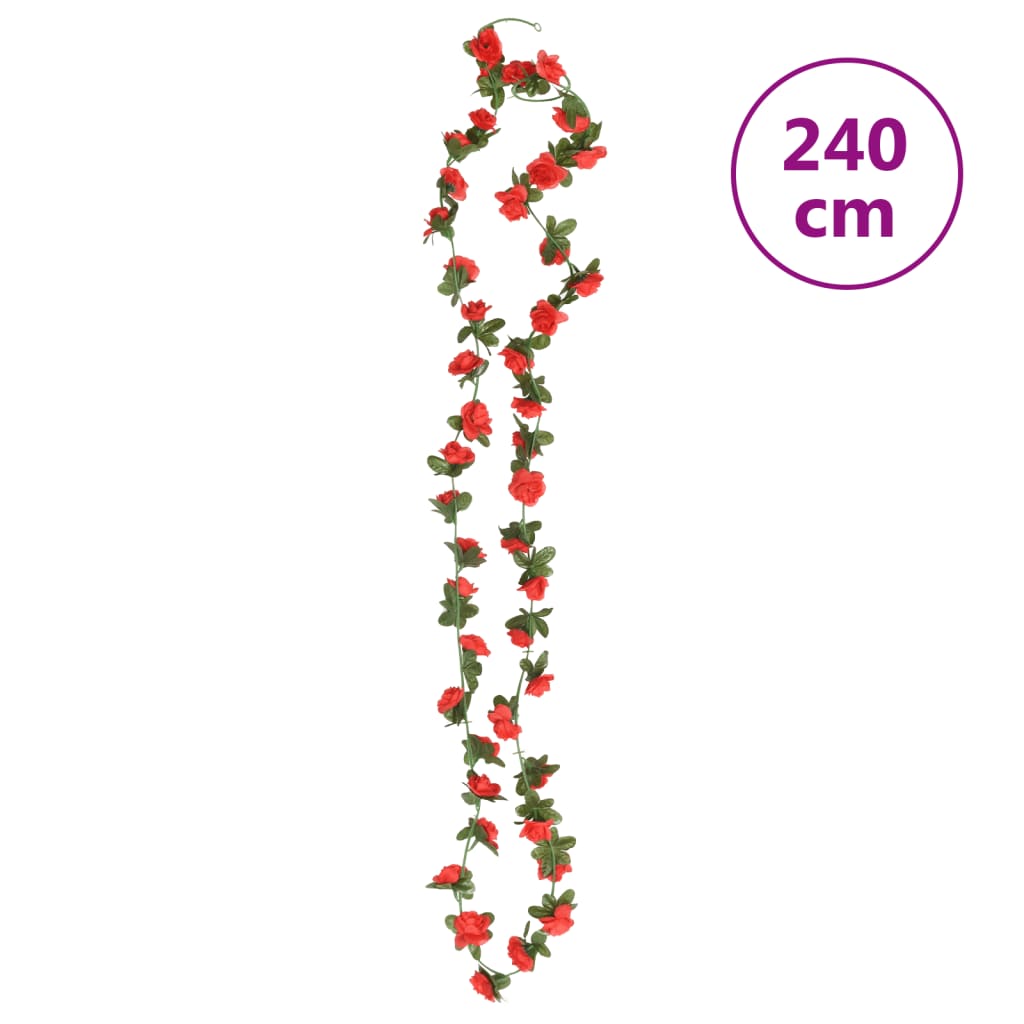 Weihnachtskränze Blumen 6 Stk. Rot 240 cm