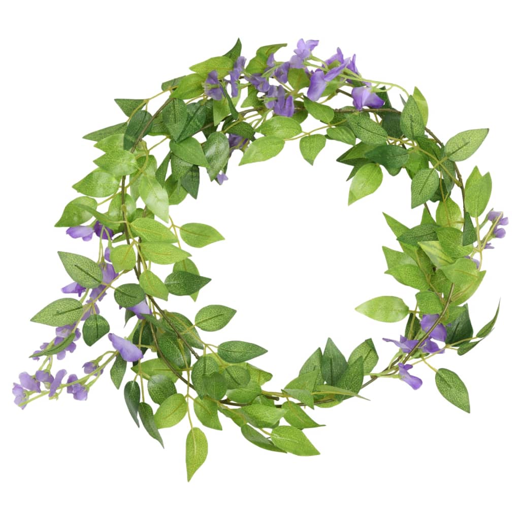 Couronnes de Noël fleurs 6 pcs Violet 200 cm