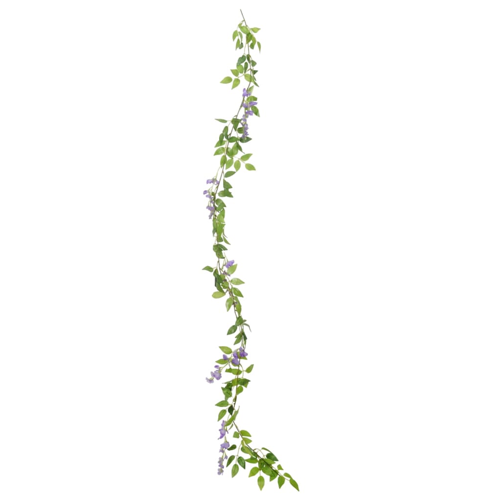 Couronnes de Noël fleurs 6 pcs Violet 200 cm