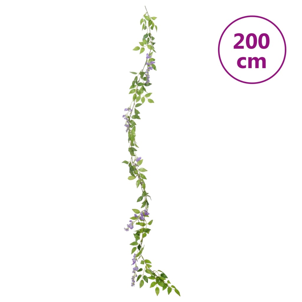 Couronnes de Noël fleurs 6 pcs Violet 200 cm