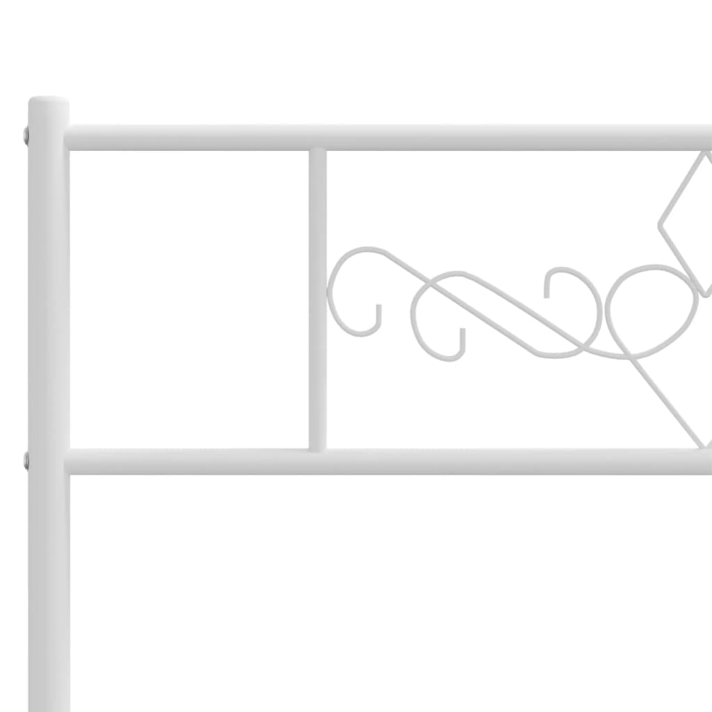 Bed frame with headboard metal white 90x200 cm