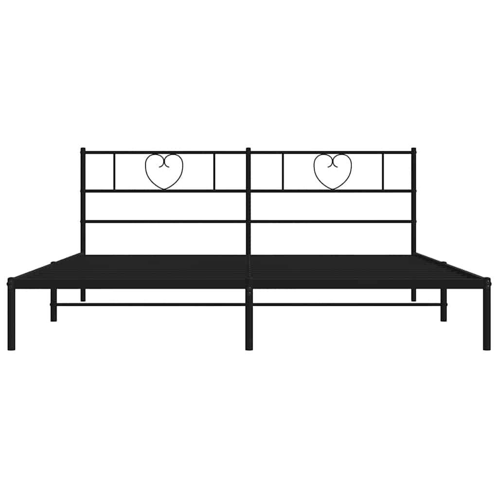 Bettgestell mit Kopfteil Metall Schwarz 180x200 cm