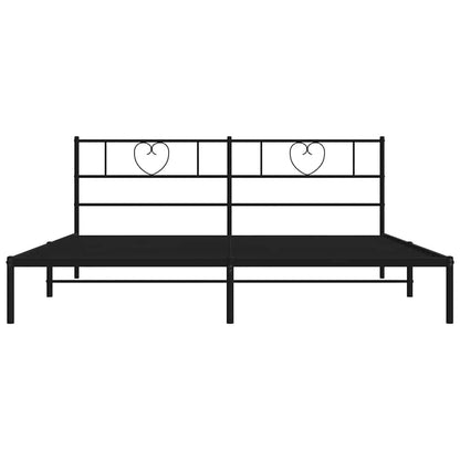 Bettgestell mit Kopfteil Metall Schwarz 180x200 cm