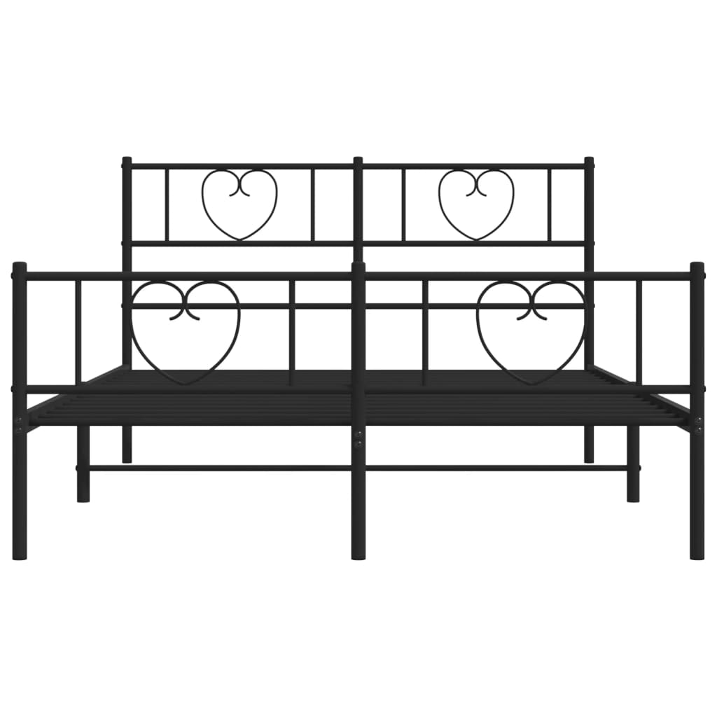 Metallbett ohne Matratze mit Fußteil Schwarz 160x200 cm