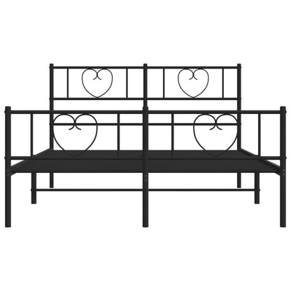 Metallbett ohne Matratze mit Fußteil Schwarz 160x200 cm