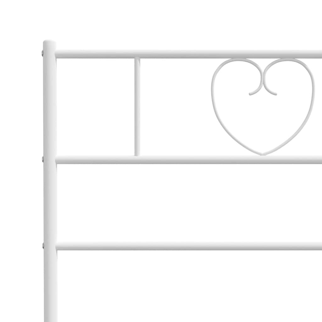 Bed frame with headboard metal white 100x190 cm