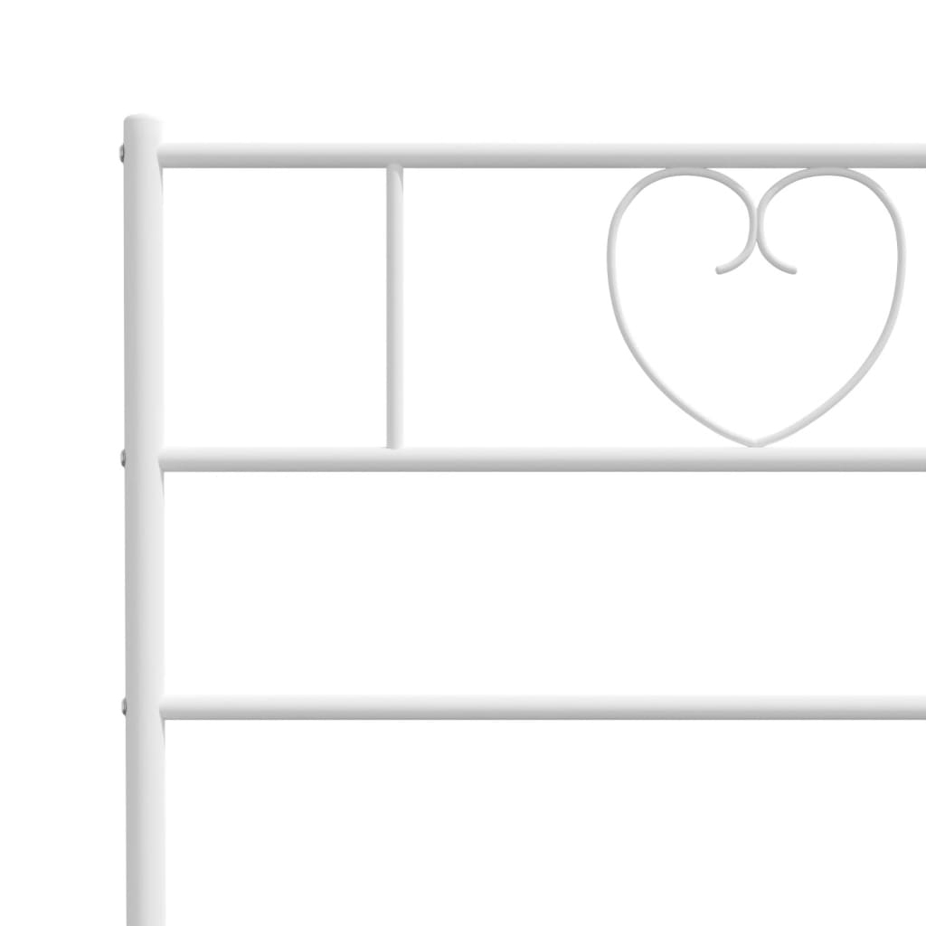 Bed frame with headboard metal white 120x200 cm