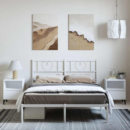 Bettgestell mit Kopfteil Metall Weiß 150x200 cm