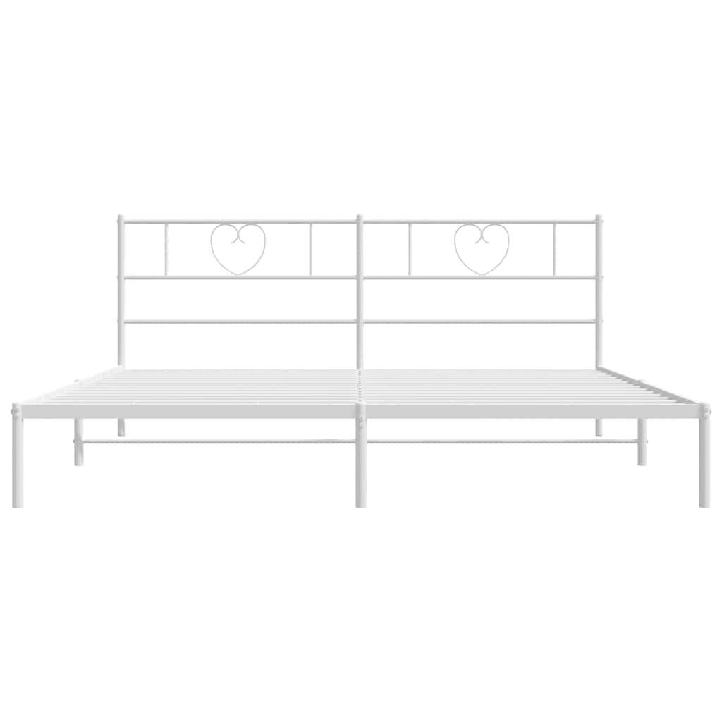 Bettgestell mit Kopfteil Metall Weiß 180x200 cm