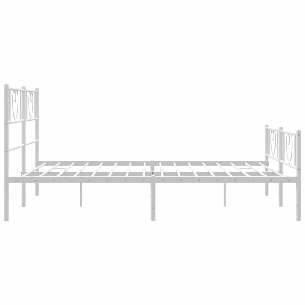 Bettgestell mit Kopf- und Fußteil Metall Weiß 120x200 cm