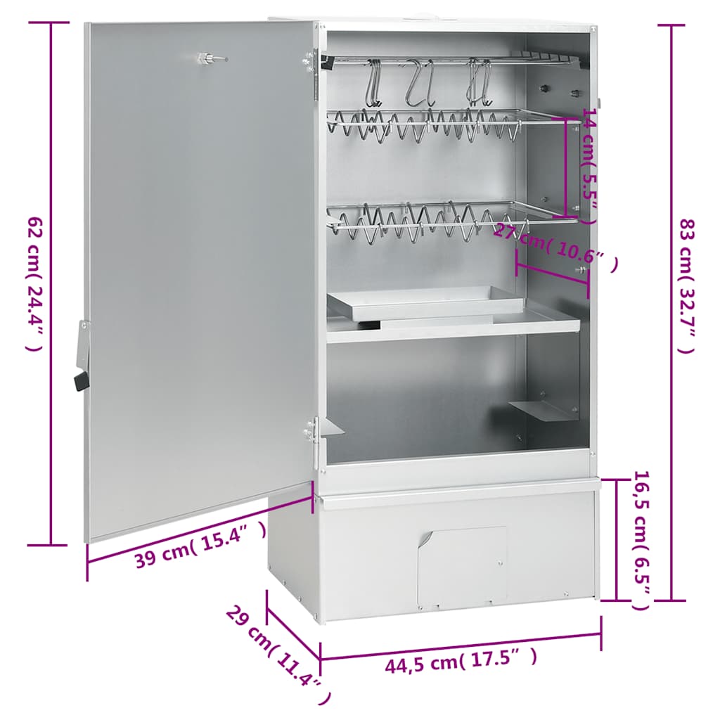 Räucherofen mit Kaltrauchgenerator Verzinkter Stahl