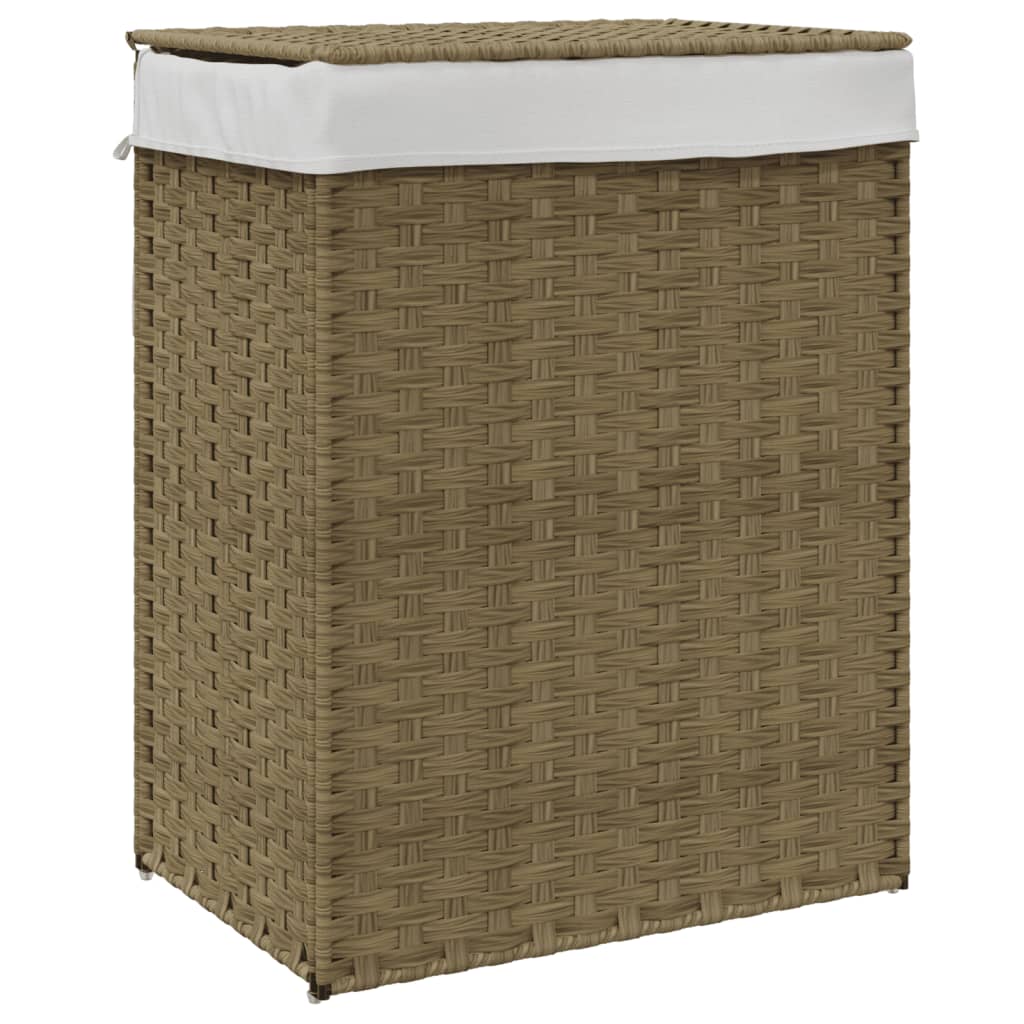 Wäschekorb mit Deckel 46x33x60 cm Poly Rattan