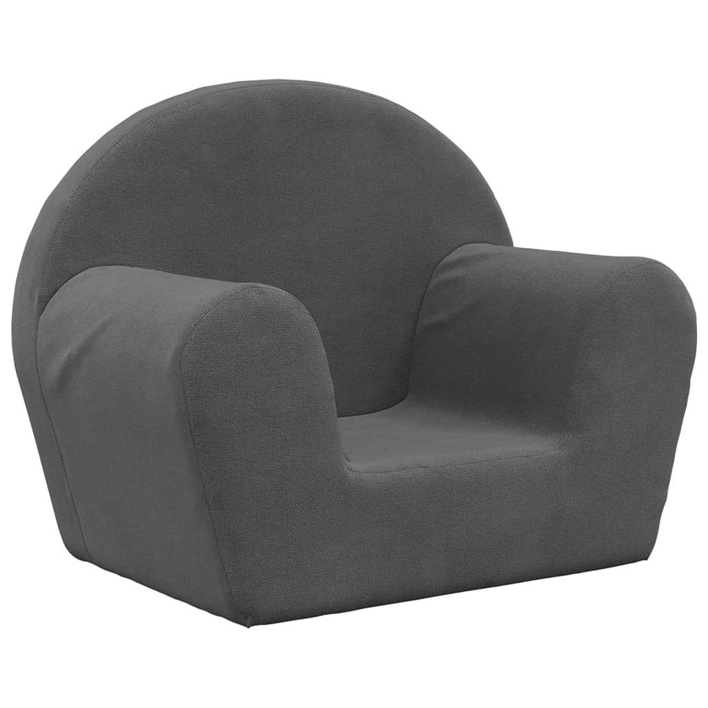Canapé enfant anthracite en peluche douce