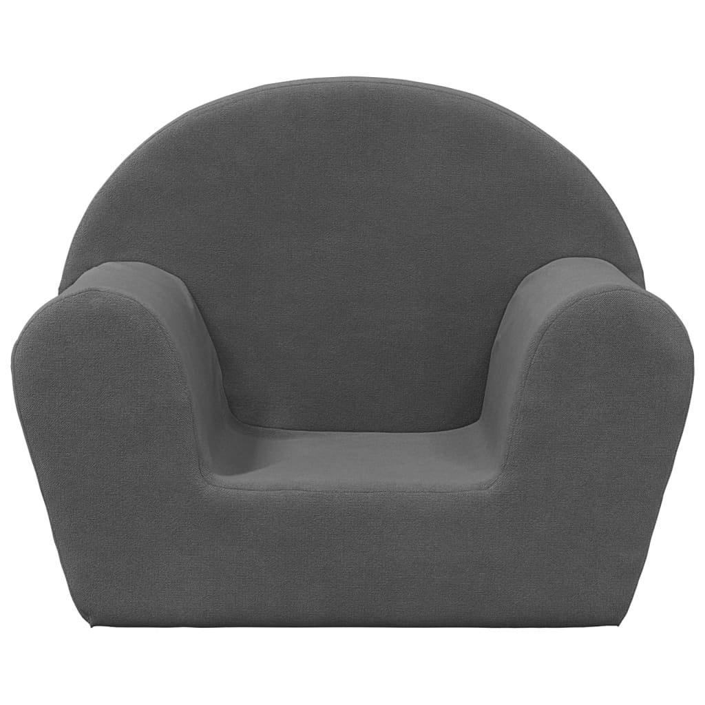 Canapé enfant anthracite en peluche douce