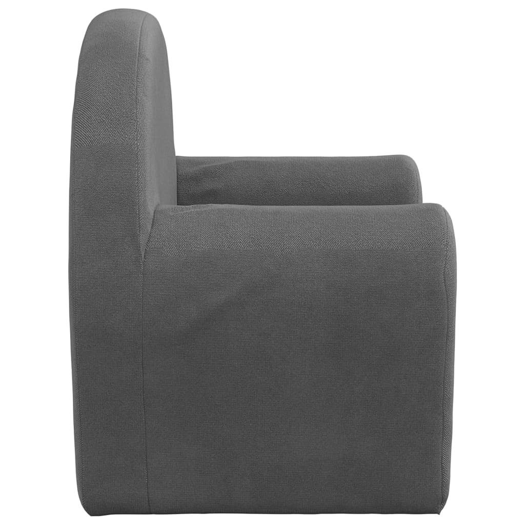 Canapé enfant anthracite en peluche douce
