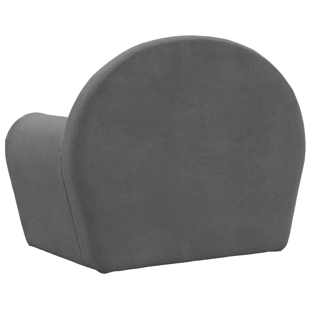 Canapé enfant anthracite en peluche douce