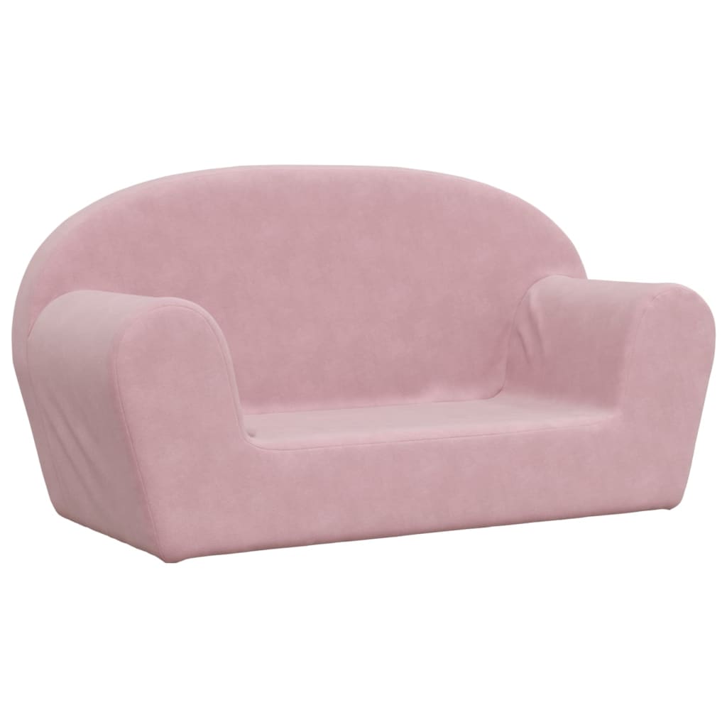Children's sofa 2-seater pink soft plush