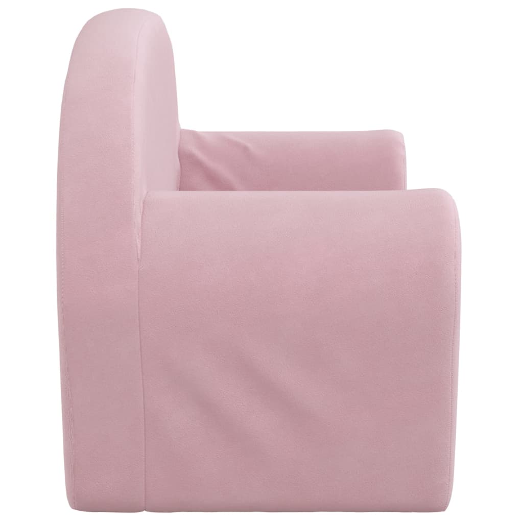 Children's sofa 2-seater pink soft plush