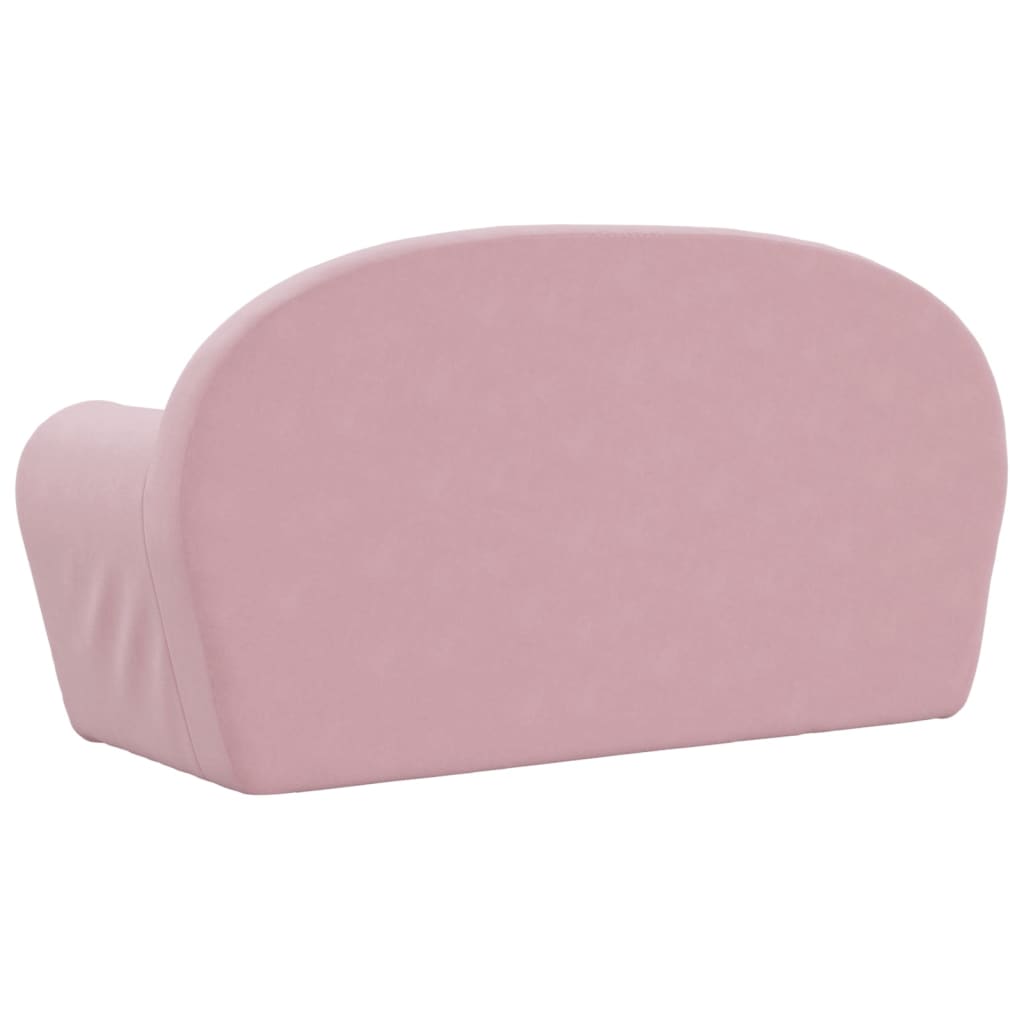 Children's sofa 2-seater pink soft plush