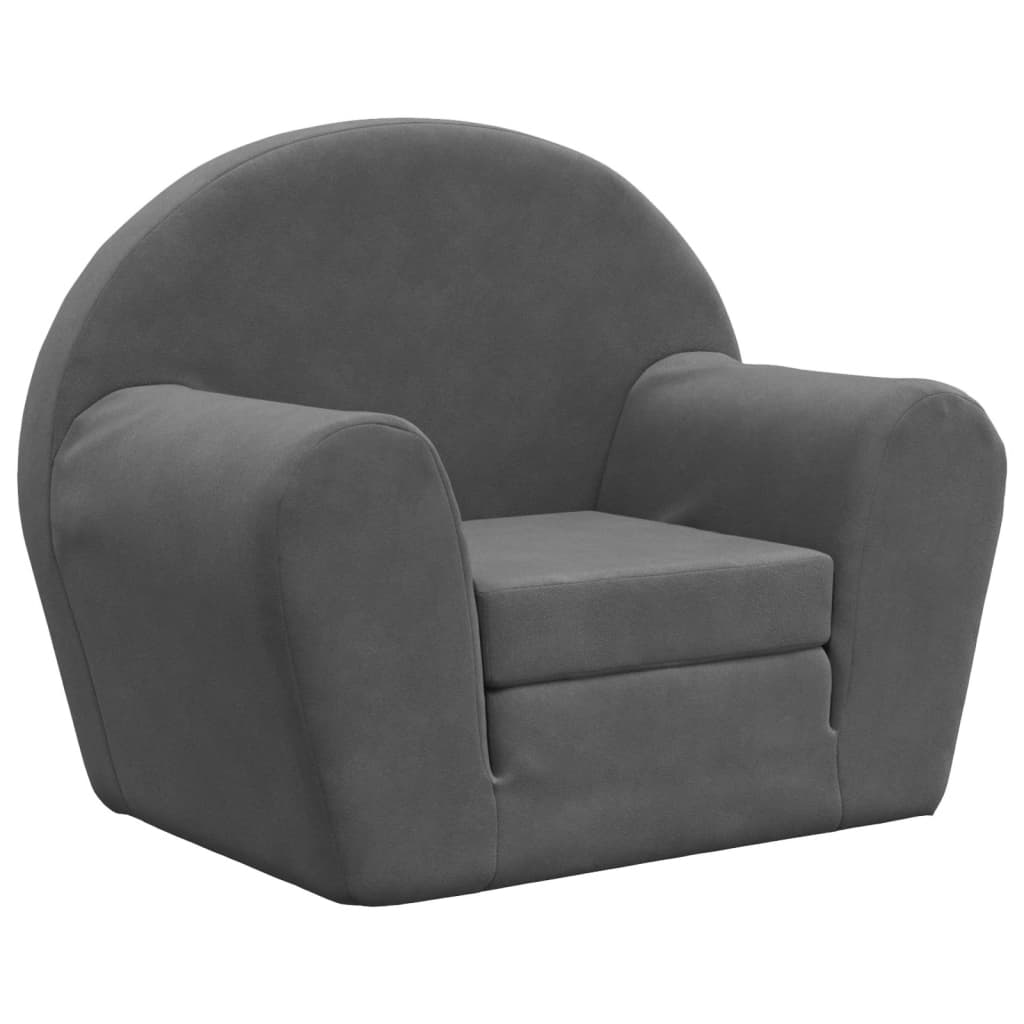 Sofa bed for children anthracite soft plush