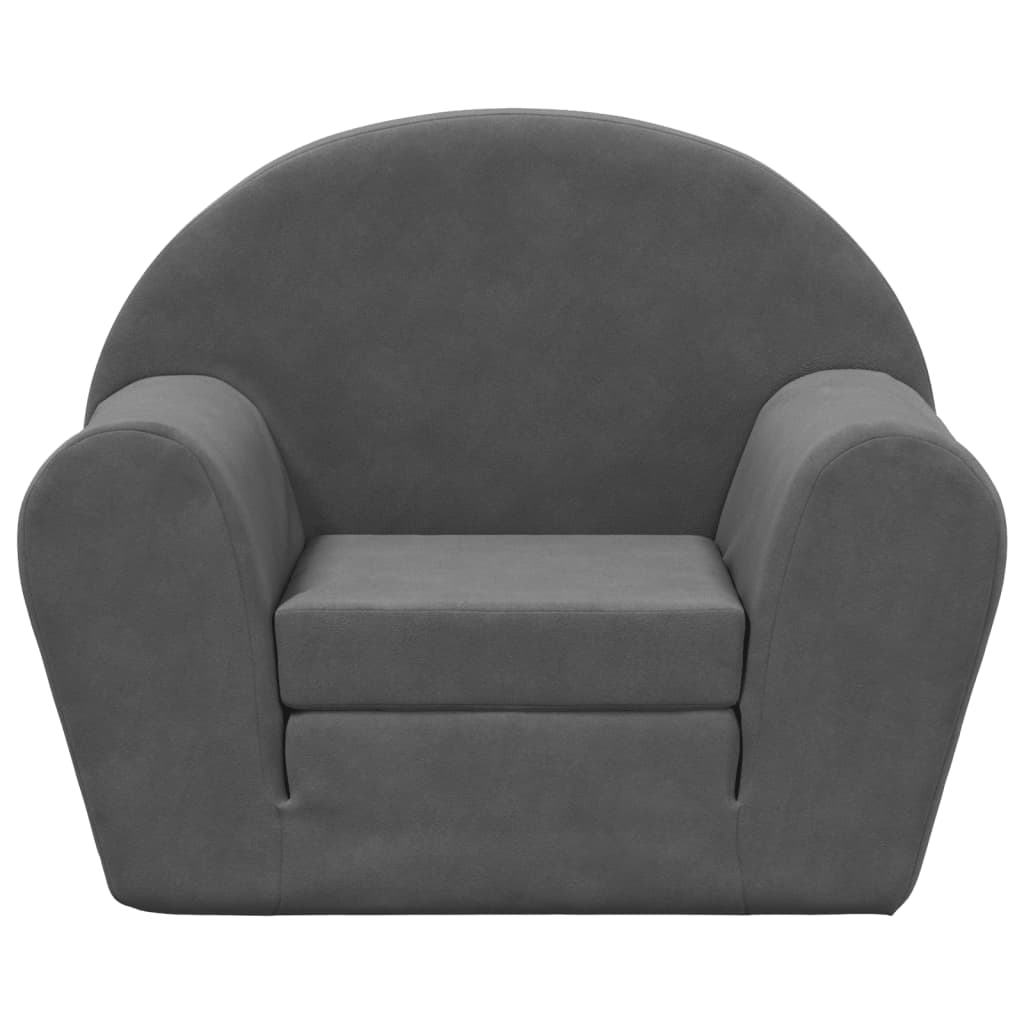 Sofa bed for children anthracite soft plush