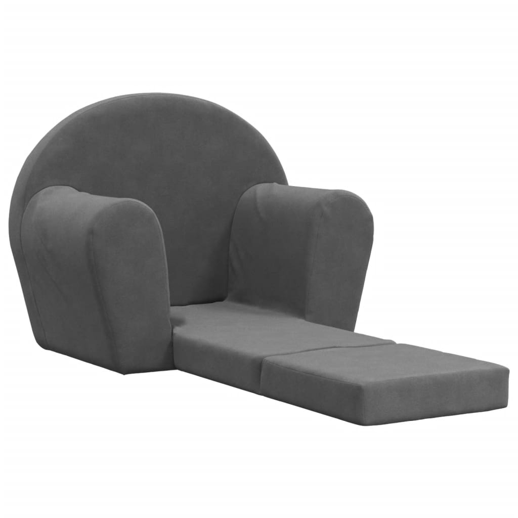 Sofa bed for children anthracite soft plush