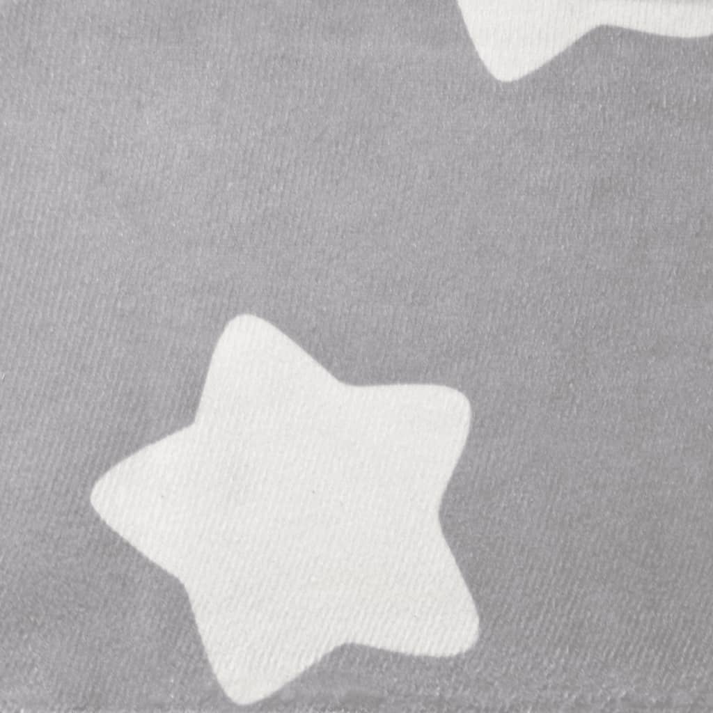 Canapé enfant gris clair avec étoiles en peluche douce
