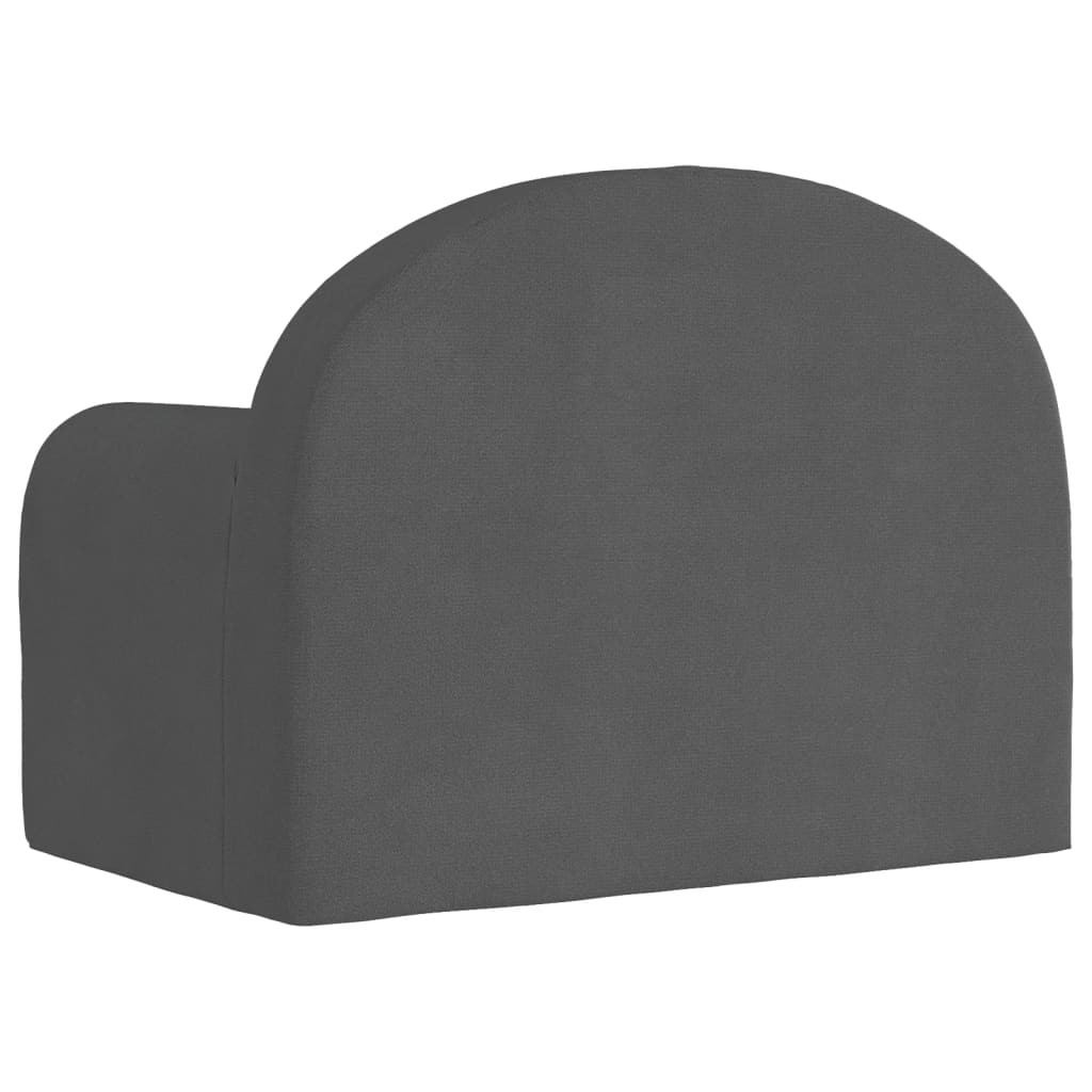 Canapé enfant anthracite en peluche douce