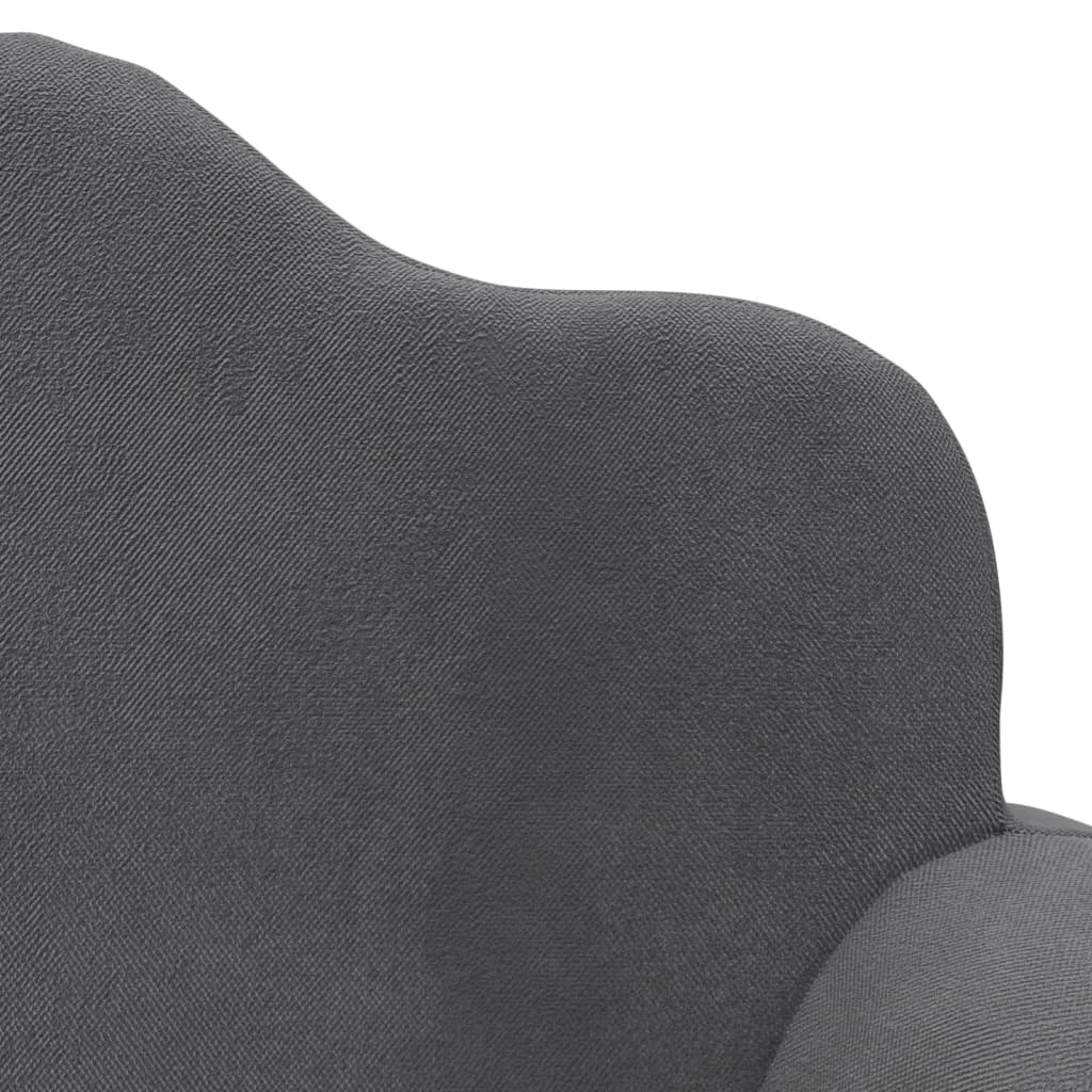 Canapé enfant 2 places anthracite en peluche douce