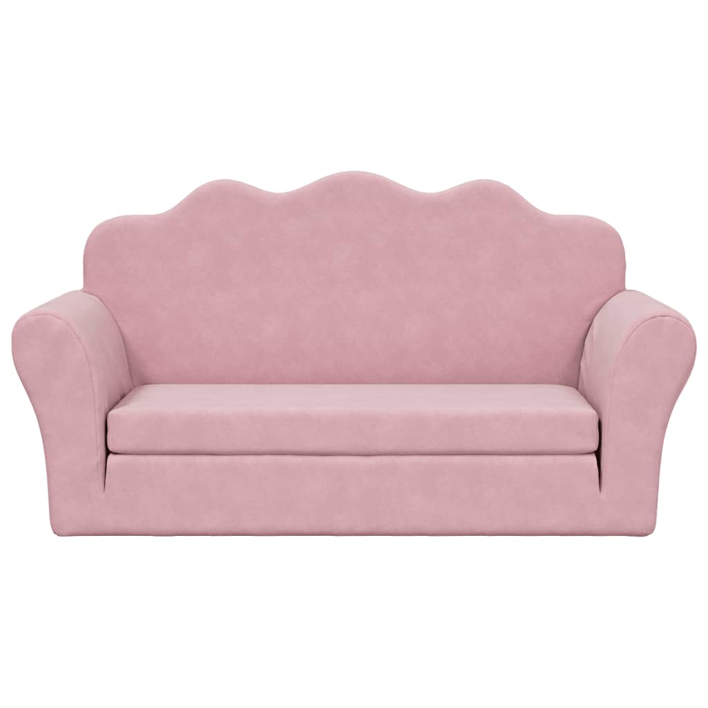Children's sofa bed 2-seater pink soft plush