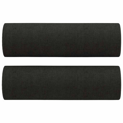 2-Sitzer-Sofa mit Zierkissen Schwarz 120 cm Stoff