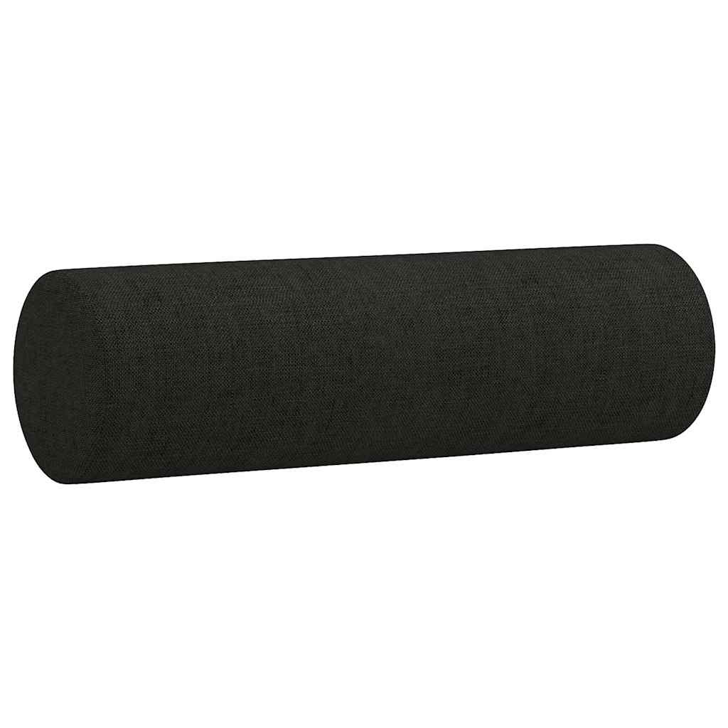 2-Sitzer-Sofa mit Zierkissen Schwarz 140 cm Stoff