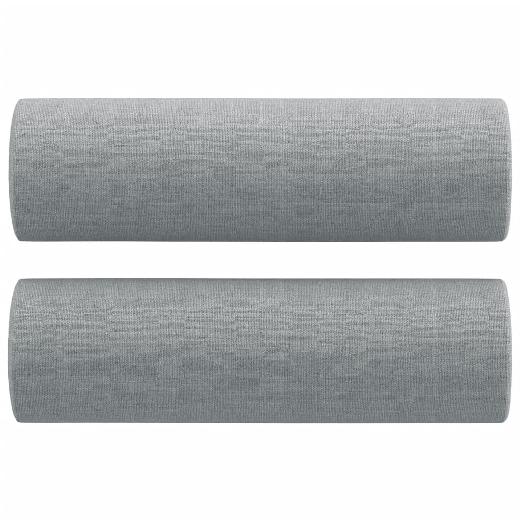 2-seater sofa with decorative cushions light grey 140 cm fabric