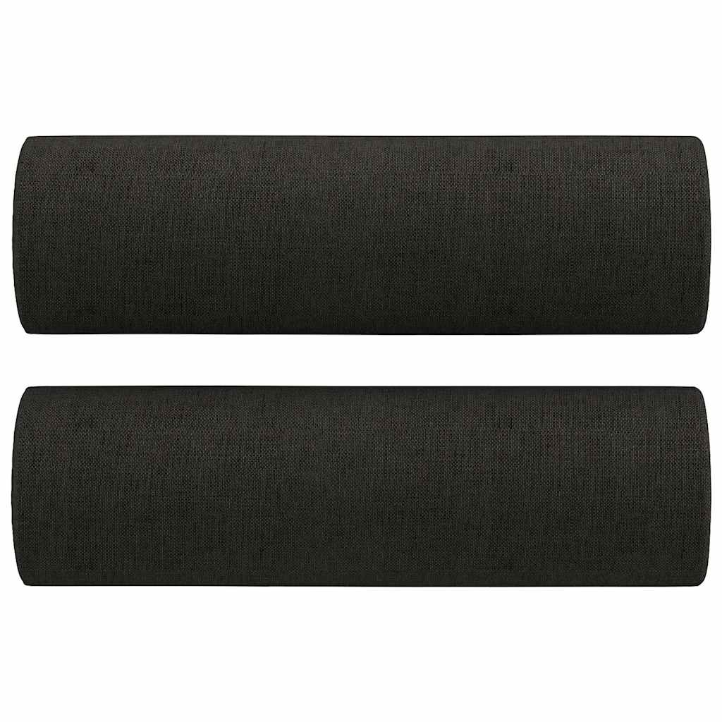 3-Sitzer-Sofa mit Zierkissen Schwarz 180 cm Stoff