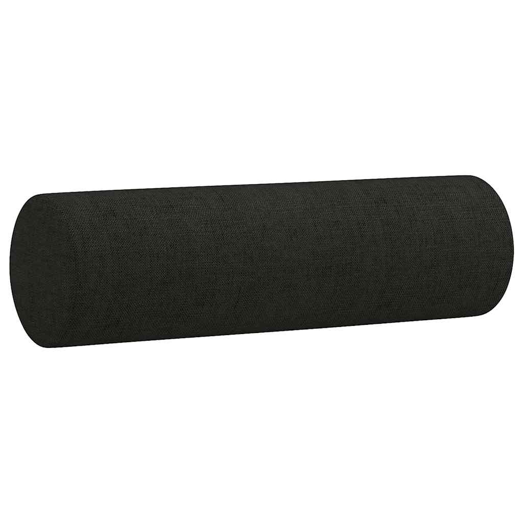 3-Sitzer-Sofa mit Zierkissen Schwarz 180 cm Stoff