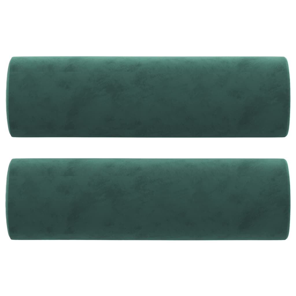 2-seater sofa with decorative cushions dark green 120 cm velvet
