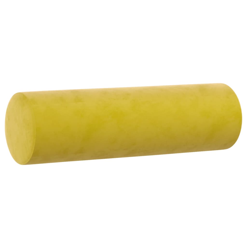 2-seater sofa with decorative cushions yellow 120 cm velvet